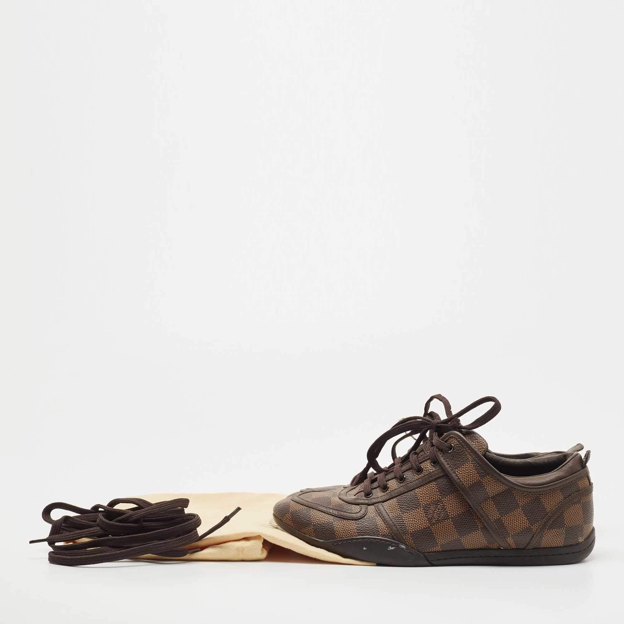Louis Vuitton Brown Damier Ebene Canvas and Leather Low Top Sneakers Size 36.5 4