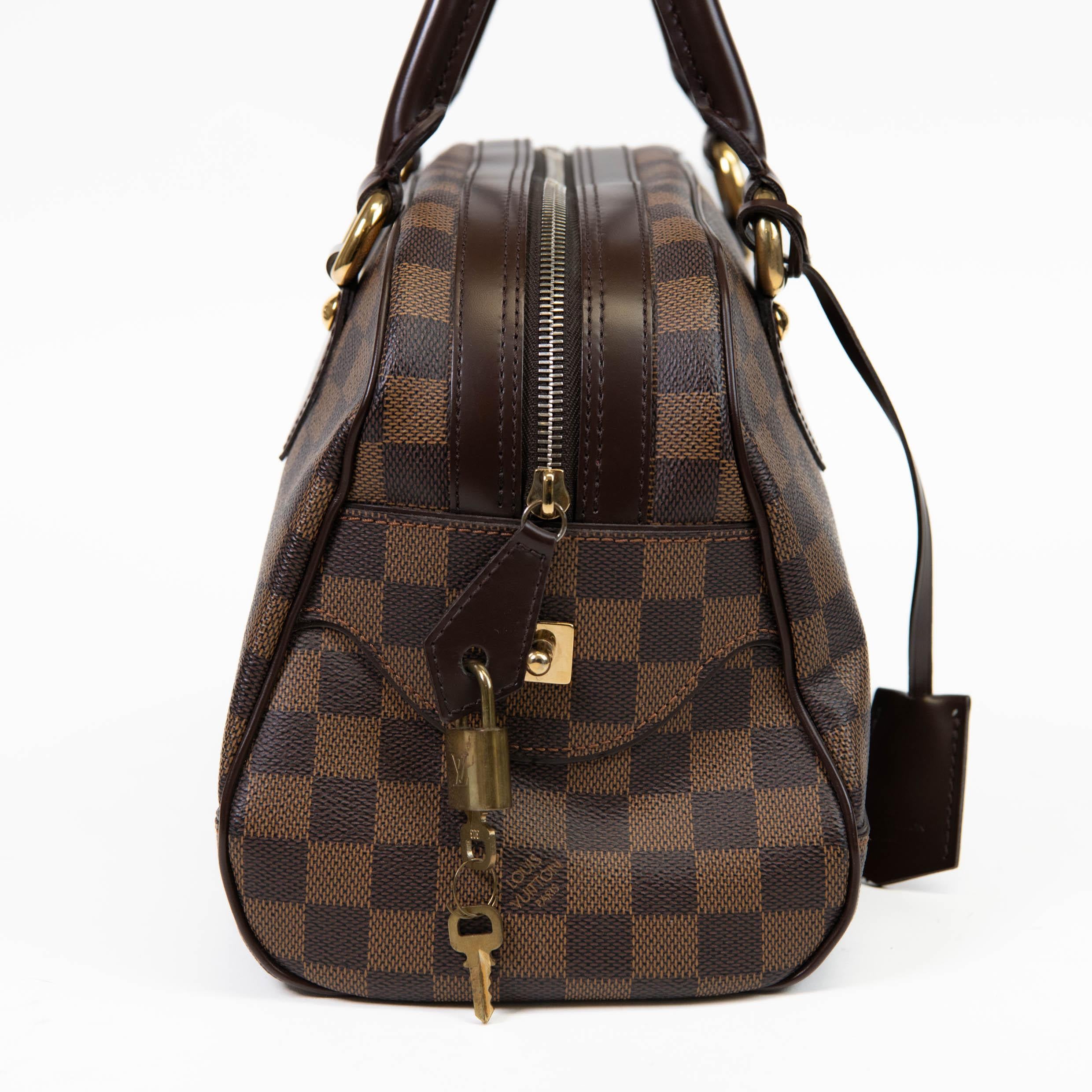 Louis Vuitton Brown Damier Ebene Canvas Duomo Tote Bag In Good Condition In Corona Del Mar, CA