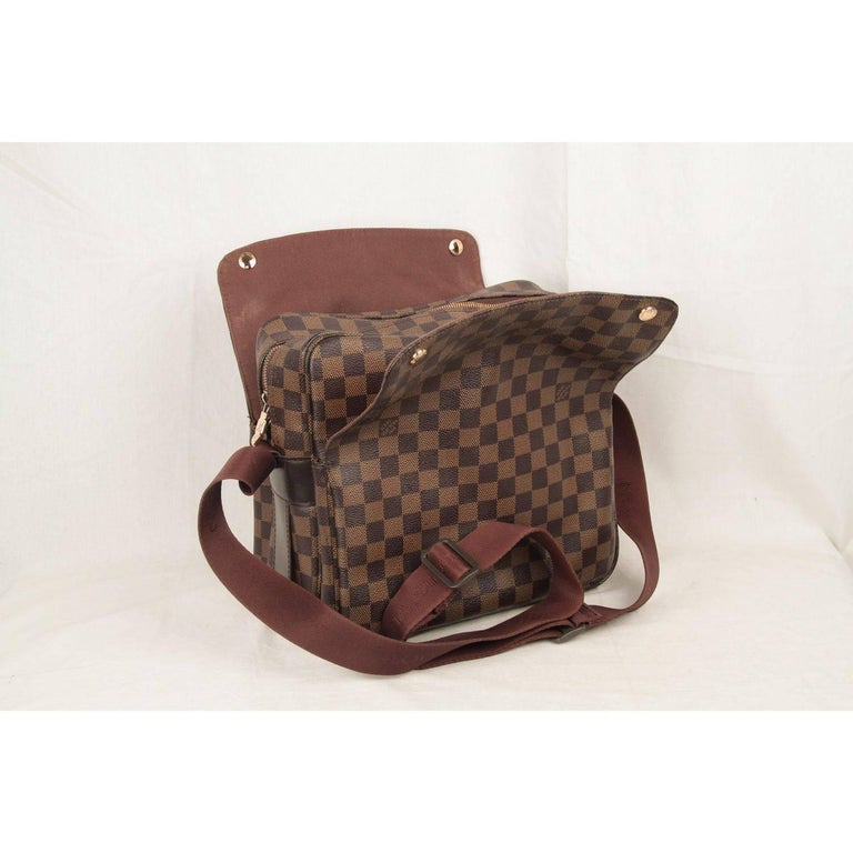 Louis Vuitton Brown Damier Ebene Canvas Naviglio Messenger Bag For Sale at 1stdibs