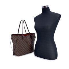 Louis Vuitton Borsa Tote in tela Damier Ebene Marrone Neverfull MM