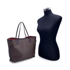 Louis Vuitton Borsa Tote in tela Damier Ebene Marrone Neverfull MM