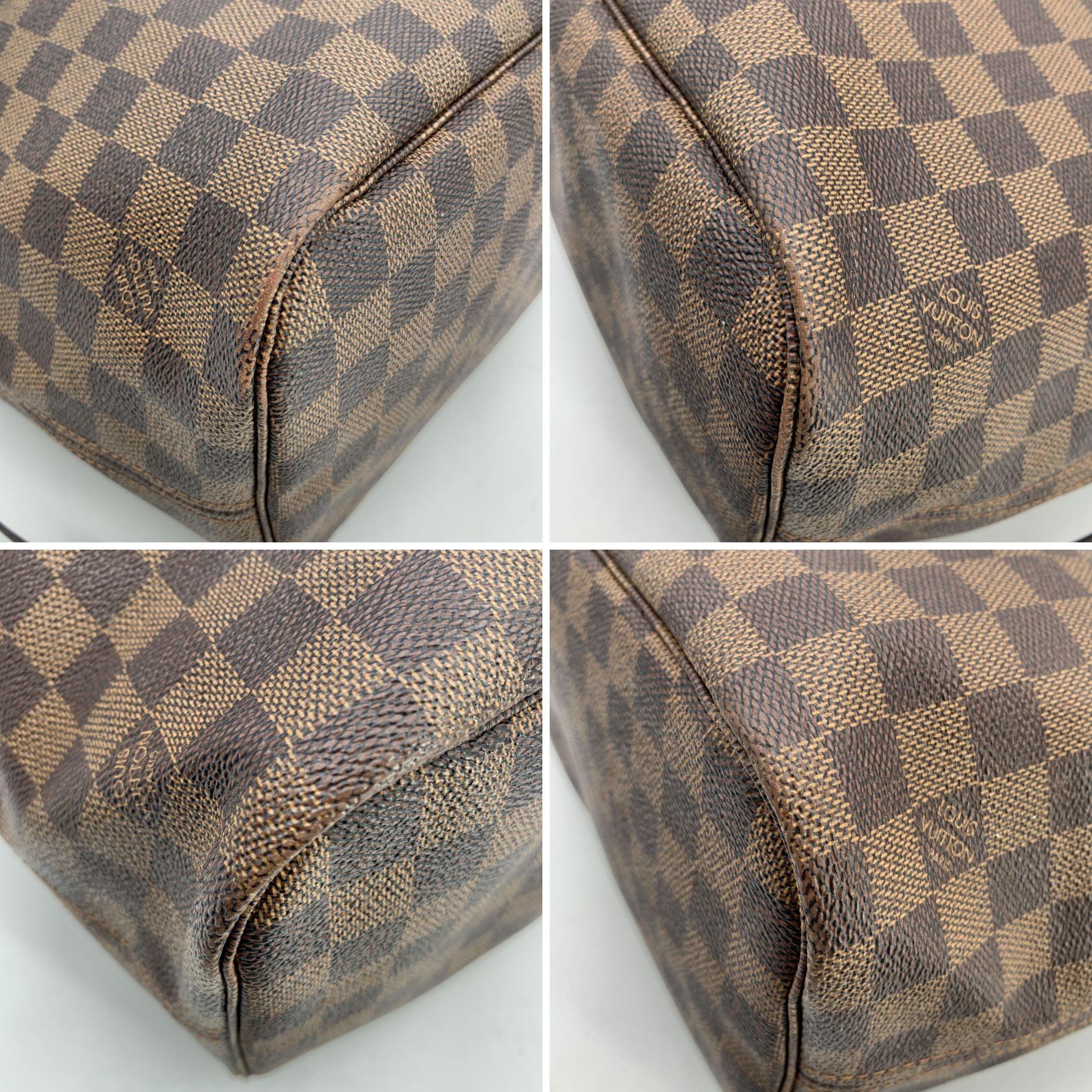 Louis Vuitton Brown Damier Ebene Canvas Neverfull MM Tote Bag In Good Condition In Rome, Rome