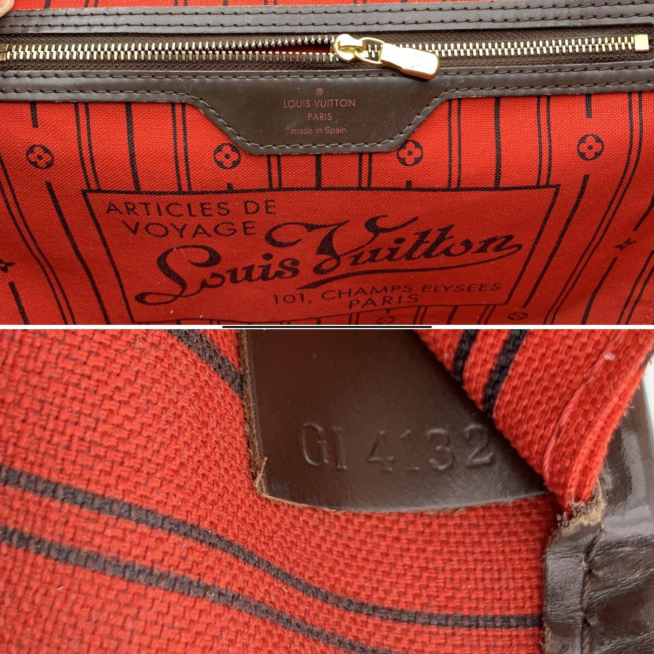 Women's Louis Vuitton Brown Damier Ebene Canvas Neverfull MM Tote Bag For Sale