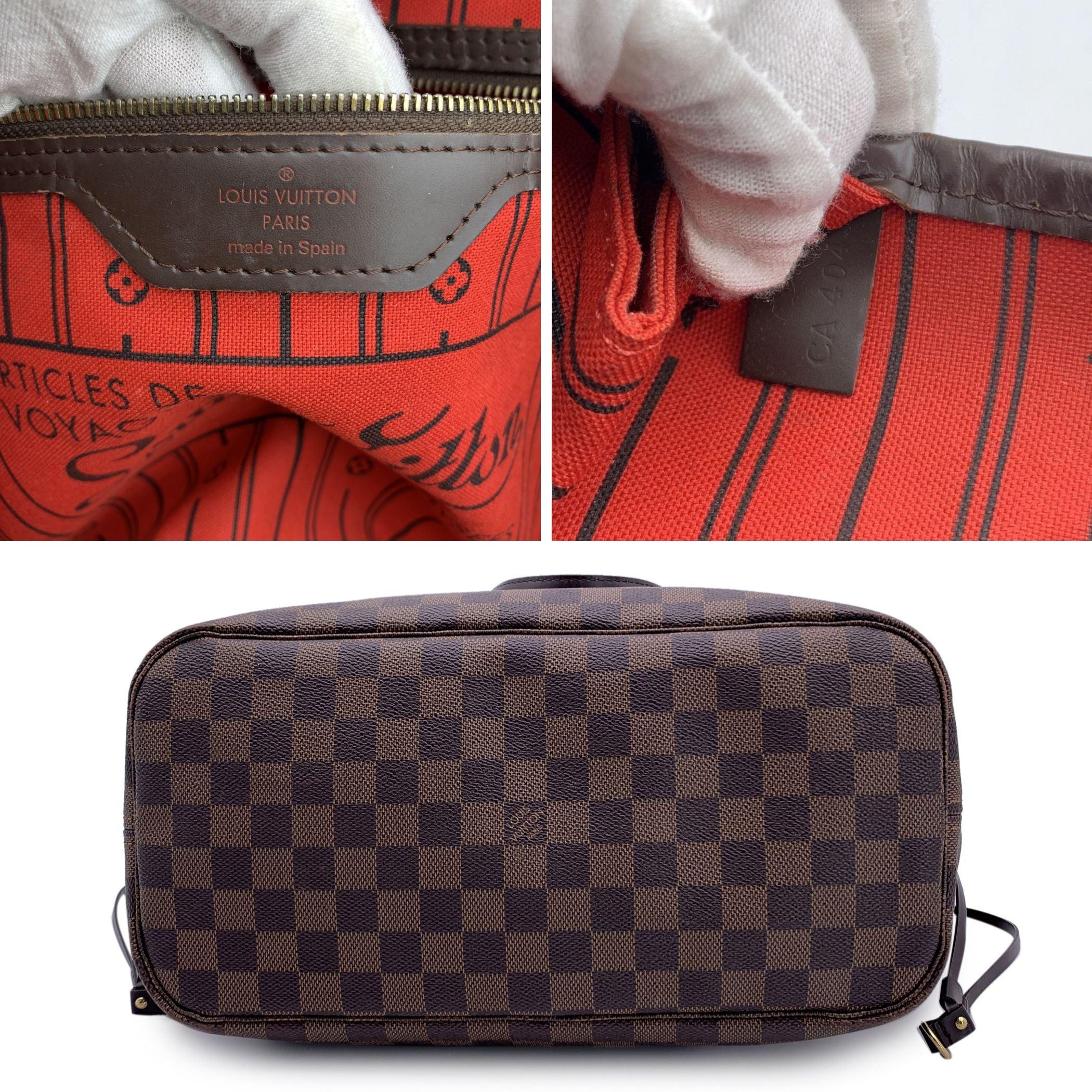 Louis Vuitton Brown Damier Ebene Canvas Neverfull MM Tote Bag 1