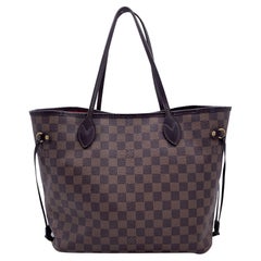 Louis Vuitton Borsa Tote in tela Damier Ebene Marrone Neverfull MM