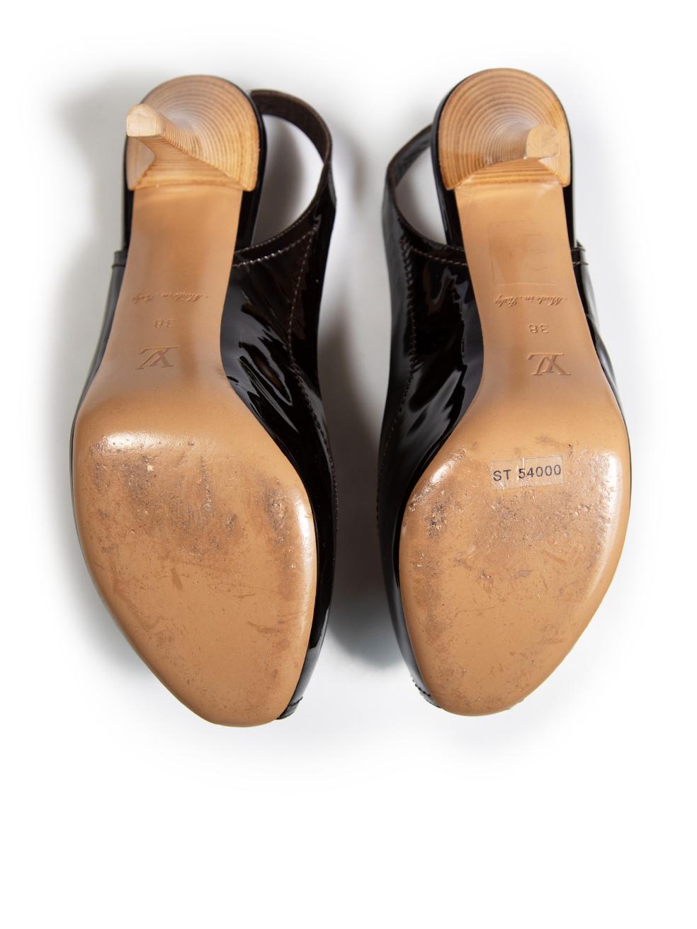 Louis Vuitton Brown Damier Ebene Cubes Pumps Size IT 38 In Good Condition In London, GB