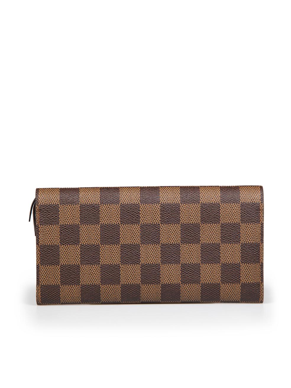 Louis Vuitton Brown Damier Ebene Emilie Wallet In Excellent Condition For Sale In London, GB