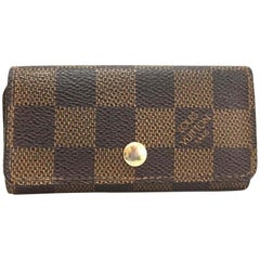 Vintage Louis Vuitton Brown Damier Ebene Multicles 4 Key Holder 16le0108 Wallet