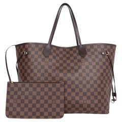 Used Louis Vuitton Brown Damier Ebene Neverfull GM Tote