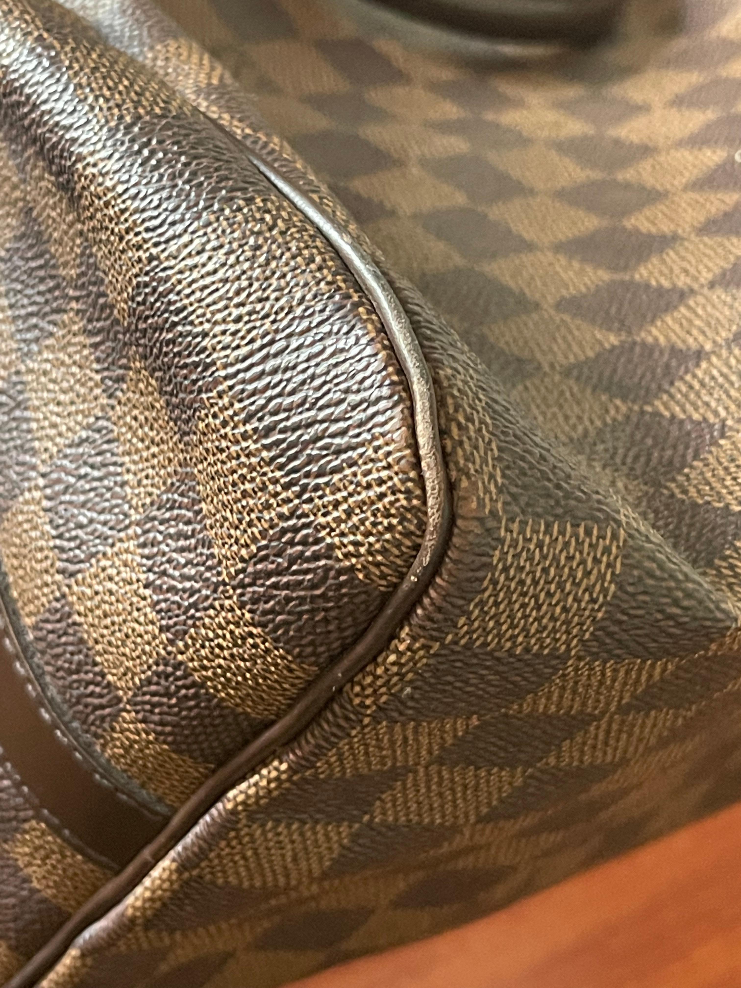 Louis Vuitton Brown Damier Ebene Speedy 35 Bandouliere Boston Bag For Sale 9