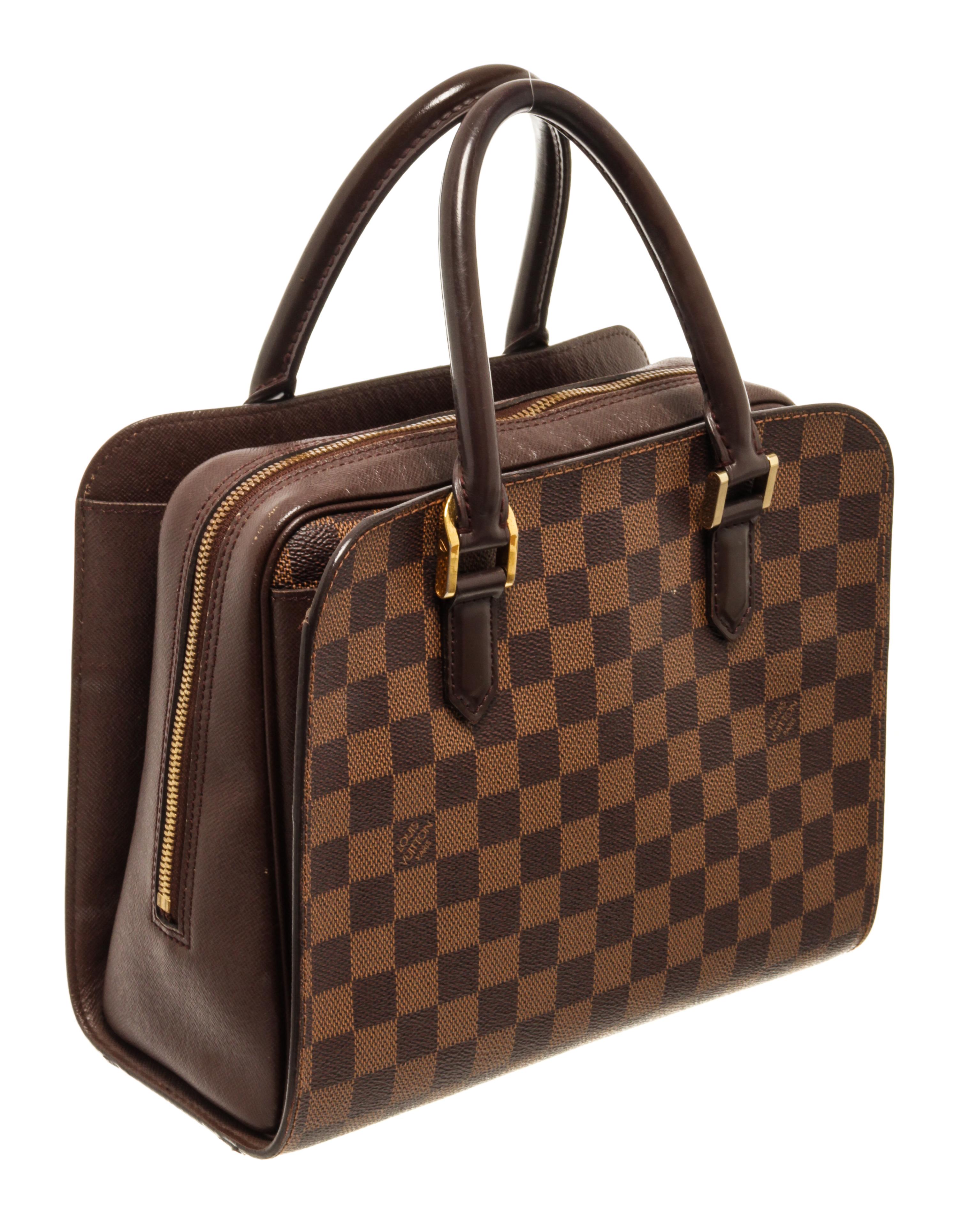 Louis Vuitton Brown Damier Ebene Triana Handbag In Good Condition In Irvine, CA