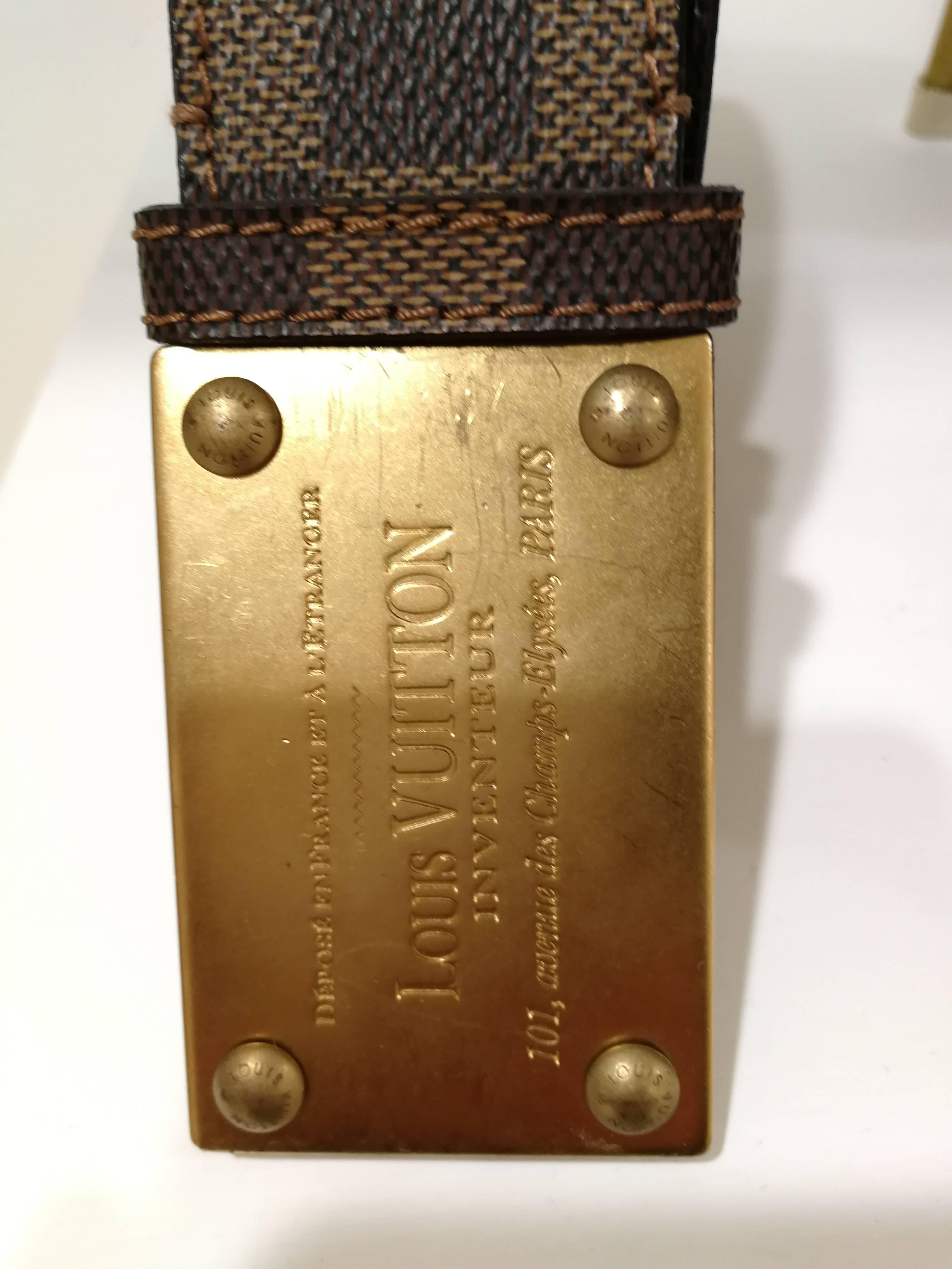 Women's or Men's Louis Vuitton Brown Damier Inventeur Belt