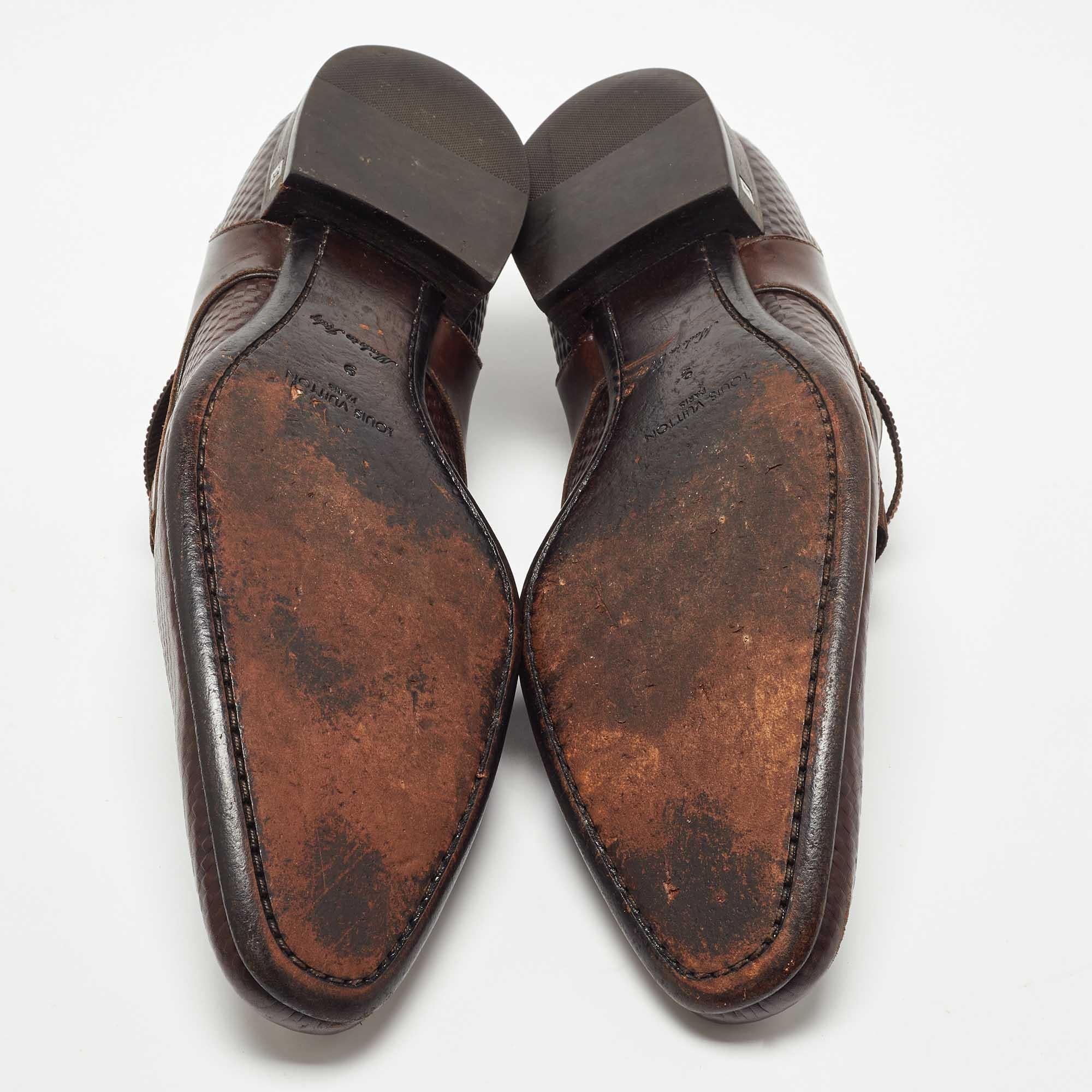 Louis Vuitton Brown Damier Leather Slip On Derby Size 43 2