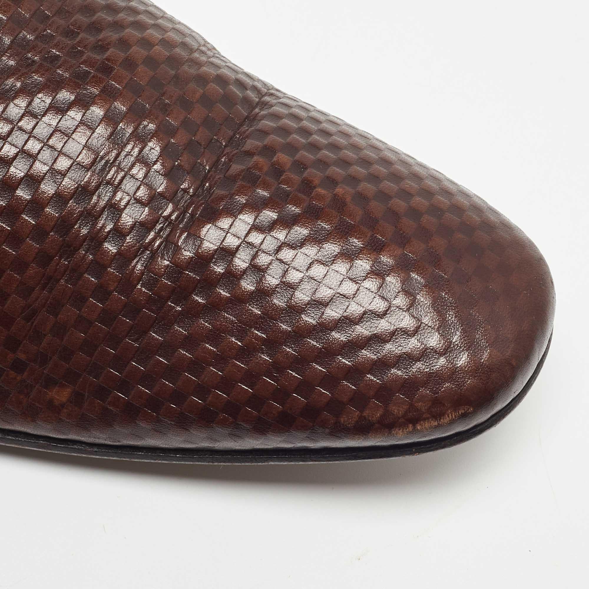 Louis Vuitton Brown Damier Leather Slip On Derby Size 43 3