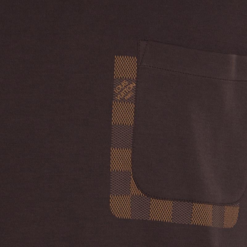 Men's Louis Vuitton Brown Damier Pocket Trim Detail Short Sleeve T-Shirt M