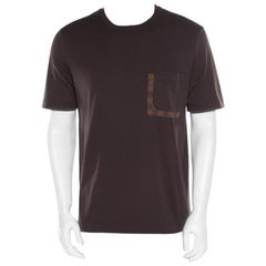 Louis Vuitton Brown Damier Pocket Trim Detail Short Sleeve T-Shirt M