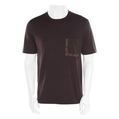 Louis Vuitton Brown Damier Pocket Trim Detail Short Sleeve T-Shirt