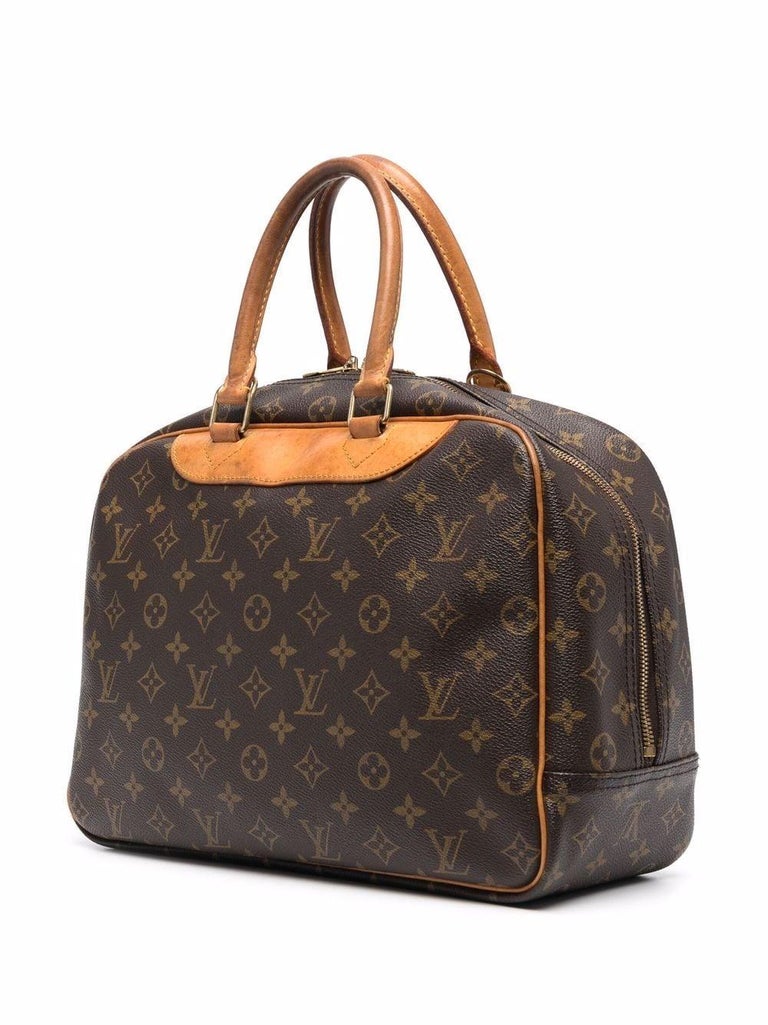 Black Louis Vuitton Brown Deauville Monogram Top Handle Bag