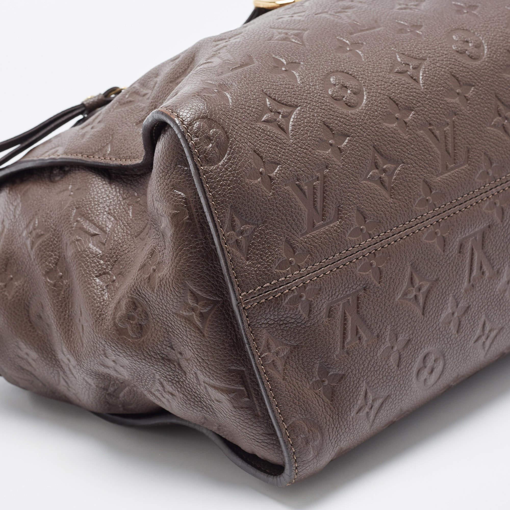 Louis Vuitton Brown Earth Monogram Empreinte Leather Lumineuse PM Bag For Sale 5