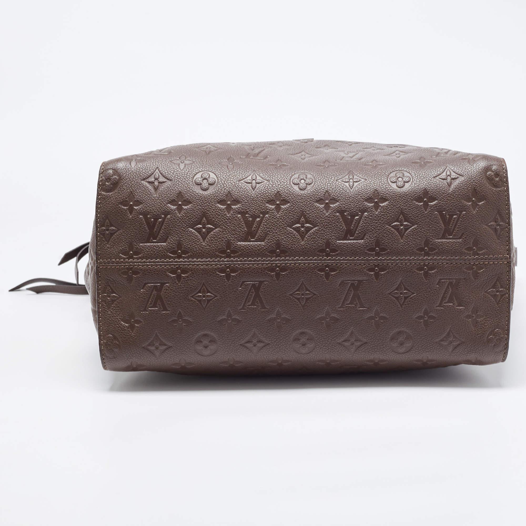Women's Louis Vuitton Brown Earth Monogram Empreinte Leather Lumineuse PM Bag For Sale