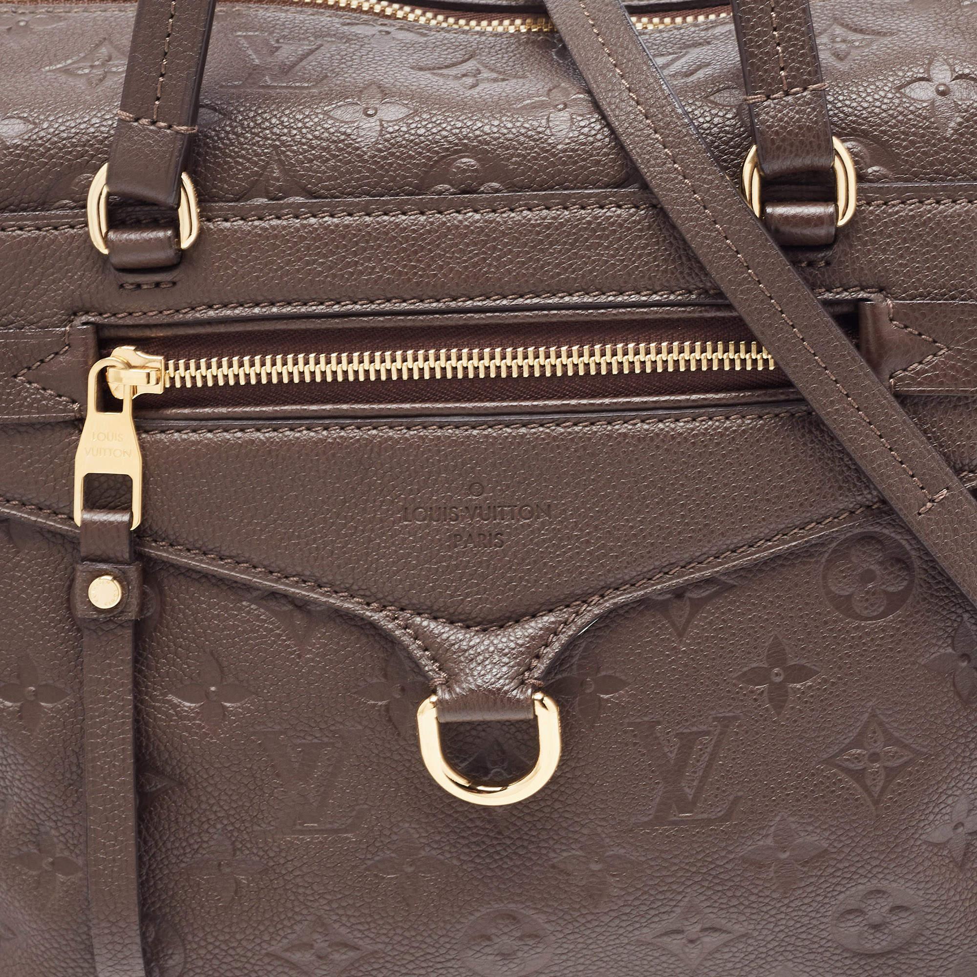 Louis Vuitton Brown Earth Monogram Empreinte Leather Lumineuse PM Bag For Sale 1