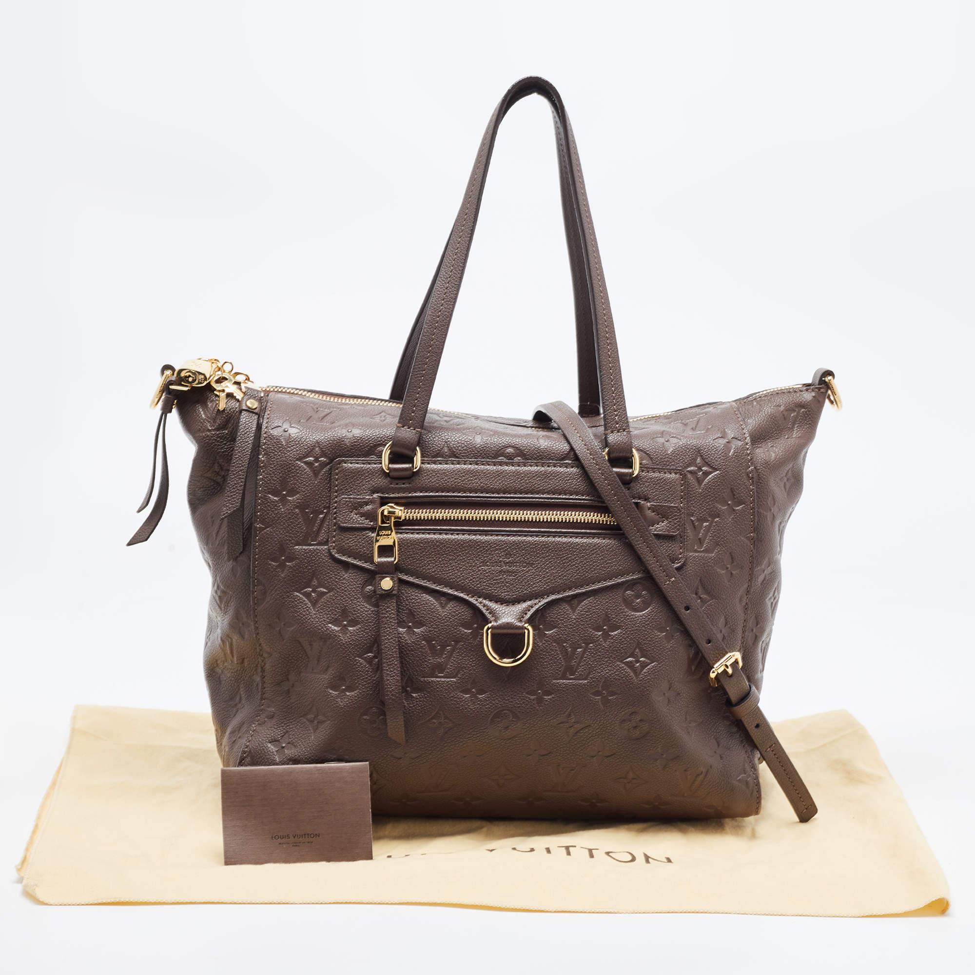 Louis Vuitton Brown Earth Monogram Empreinte Leather Lumineuse PM Bag For Sale 2