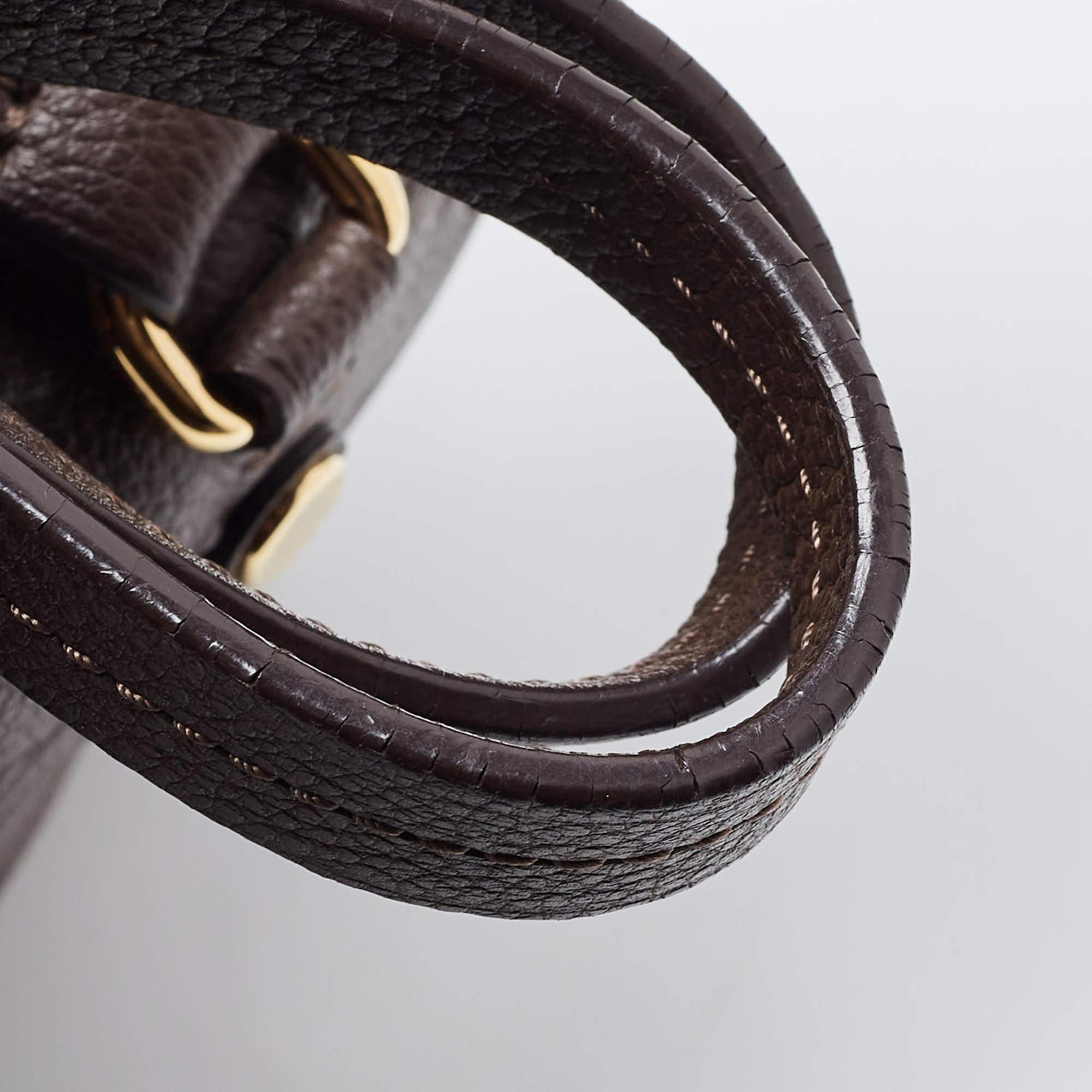 Louis Vuitton Brown Earth Monogram Empreinte Leather Lumineuse PM Bag For Sale 4