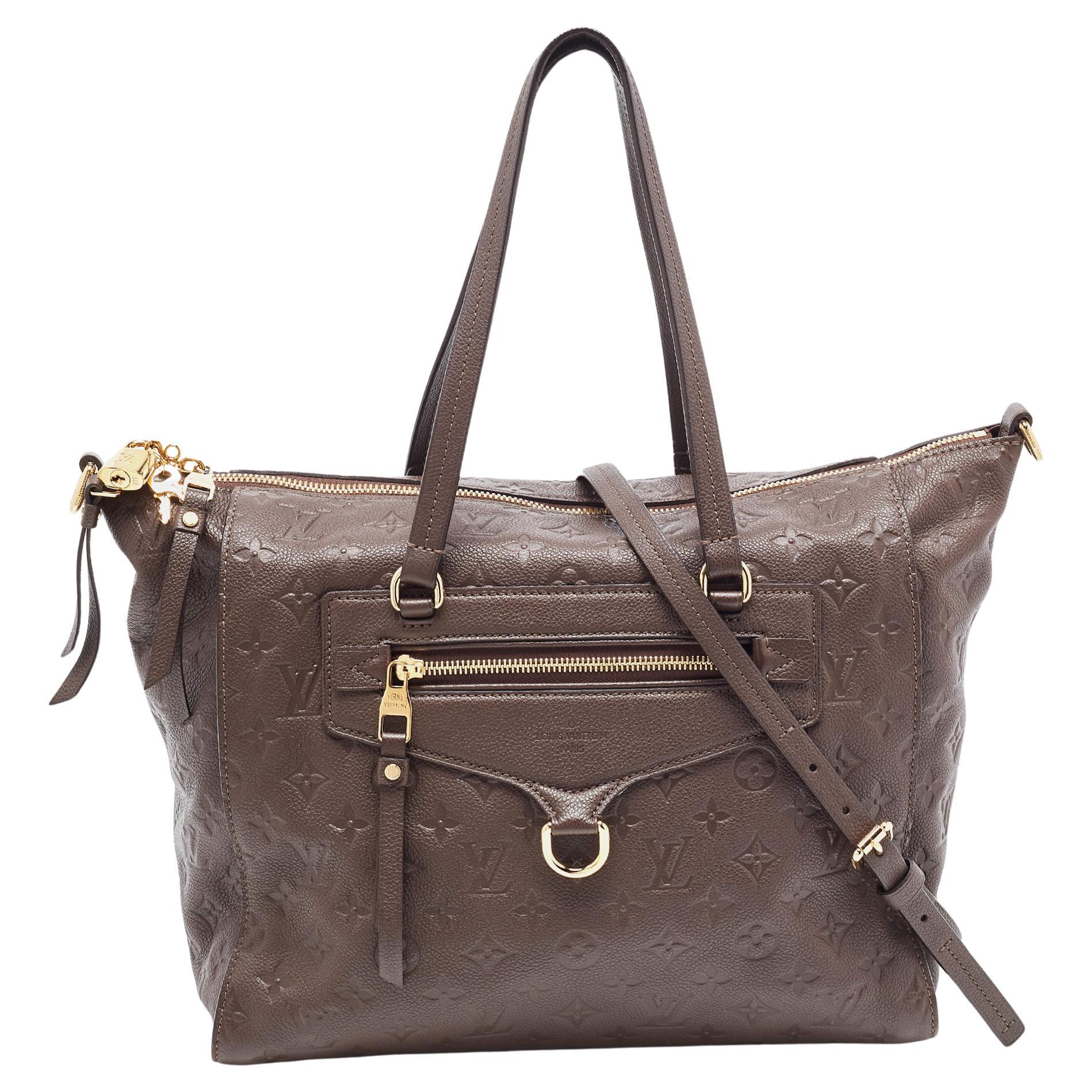 Louis Vuitton Brown Earth Monogram Empreinte Leather Lumineuse PM Bag For Sale
