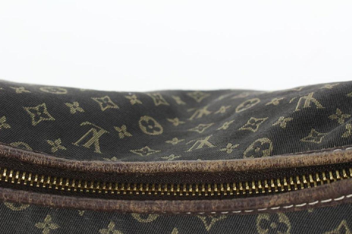 Louis Vuitton Brown Ebene Monogram Mini Lin Manon MM Artsy Hobo Galliera Bag For Sale 4