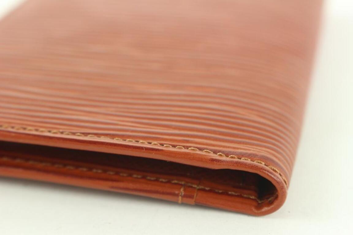 Women's Louis Vuitton Brown Epi Card Holder Porte Cartes Wallet Case 91lvs427