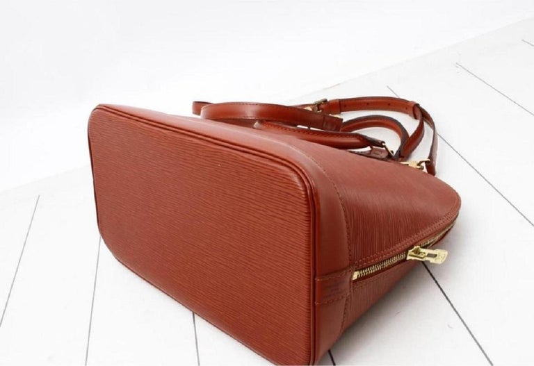 Alma leather handbag Louis Vuitton Brown in Leather - 38496791