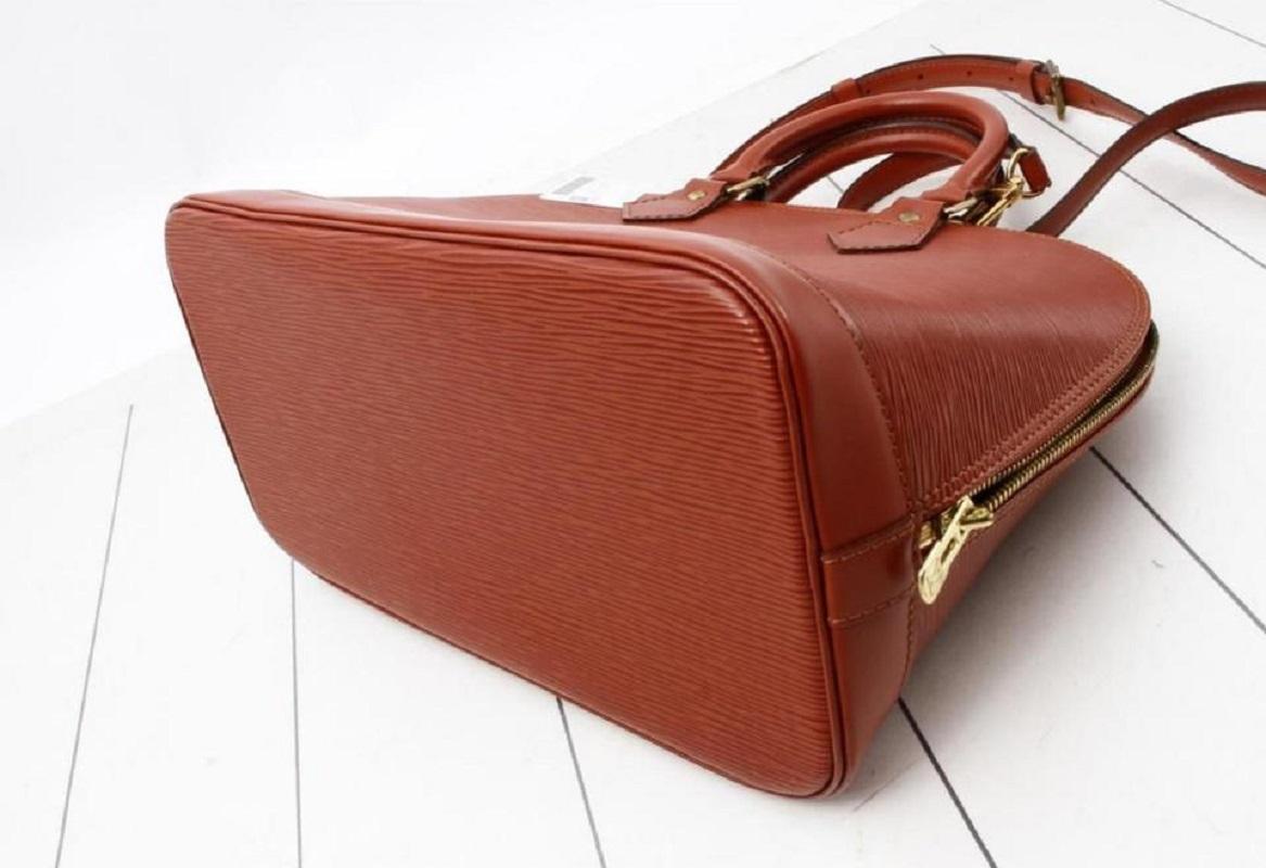 Louis Vuitton Brown Epi Leather Alma PM with Strap Bandouliere 58LV713 1