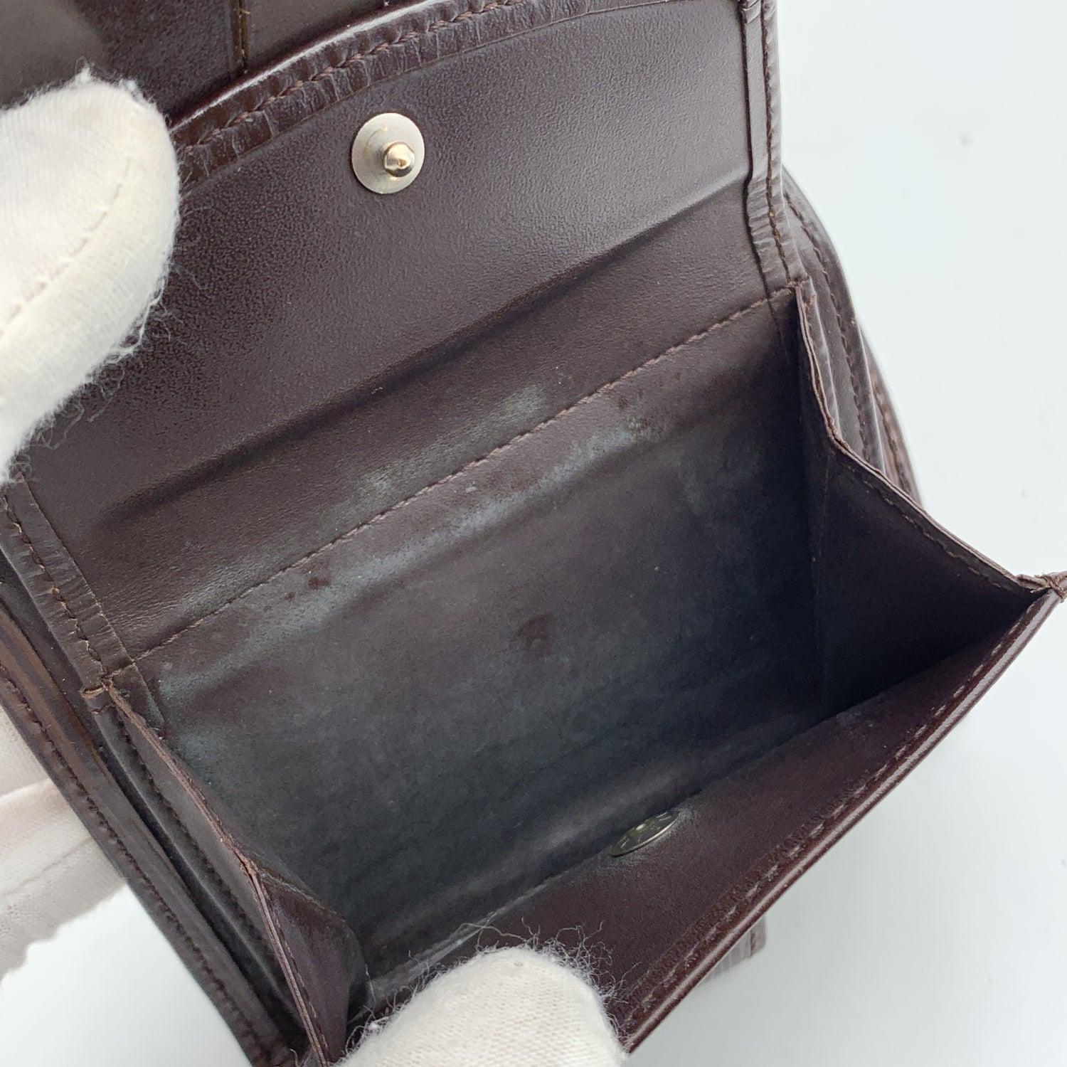 Louis Vuitton Brown Epi Leder Kompaktes Portemonnaie Münzgeldbörse Damen im Angebot