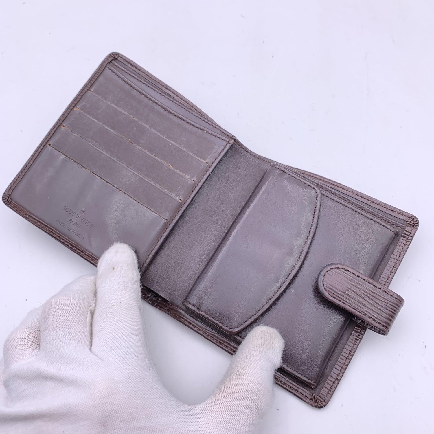 Louis Vuitton Brown Epi Leather Compact Wallet Coin Purse For Sale 1