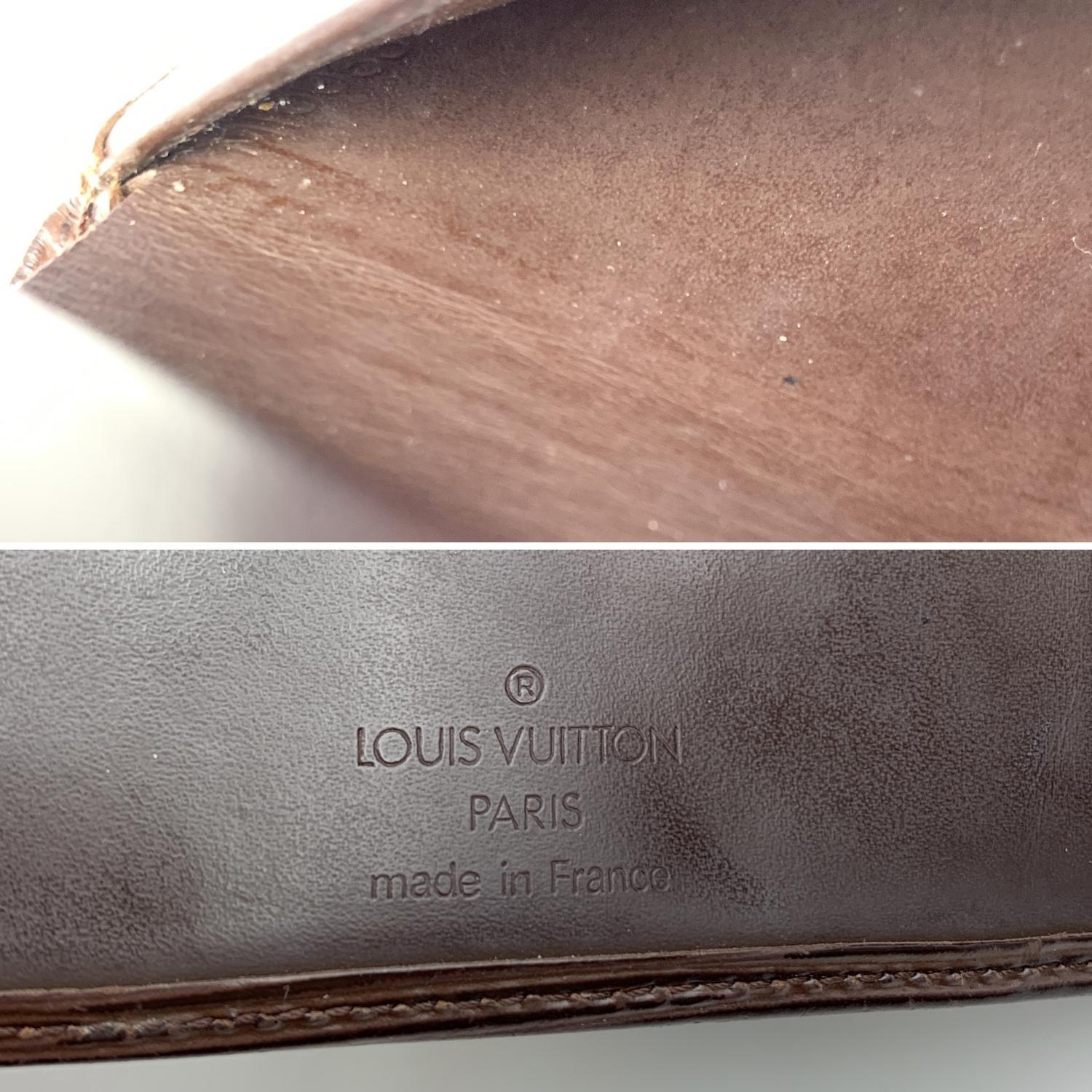Louis Vuitton Brown Epi Leder Kompaktes Portemonnaie Münzgeldbörse im Angebot 2