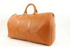 Louis Vuitton Brown Epi Leather Keepall 50 Duffle Bag 35lv223s