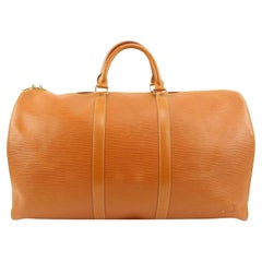 Braune Epi-Leder Keepall 50 Duffle Bag 35lv223s