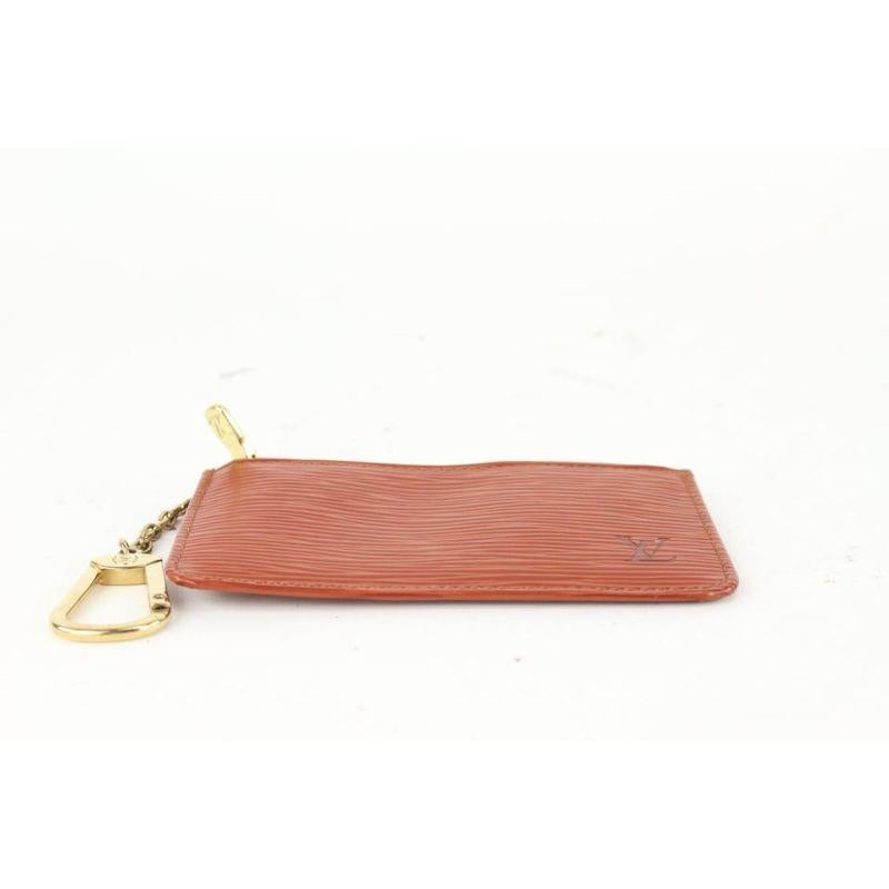 Louis Vuitton Brown Epi Leather Key Pouch Pochette Cles 917lv12 For Sale 4