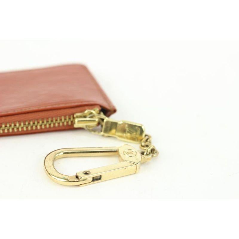 Louis Vuitton Brown Epi Leather Key Pouch Pochette Cles 917lv12 For Sale 1