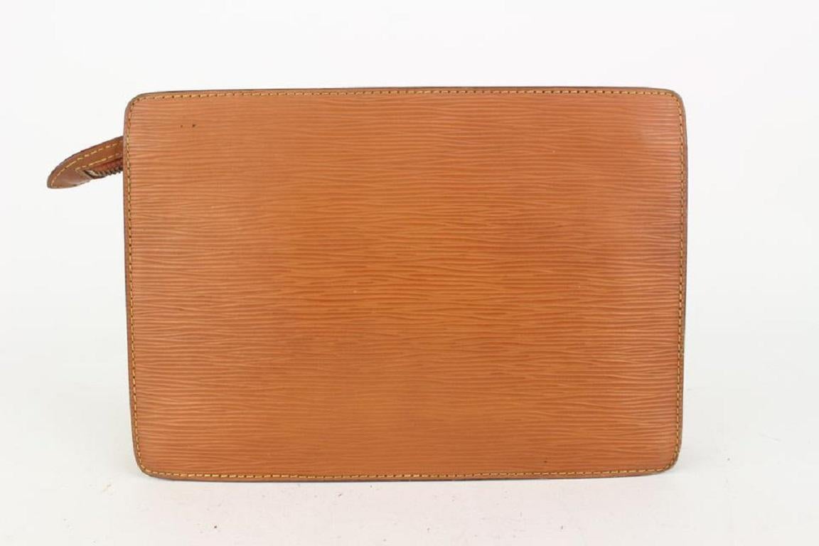 Louis Vuitton Brown Epi Leather Pochette Homme Clutch Bag 47lvs723 For Sale 1