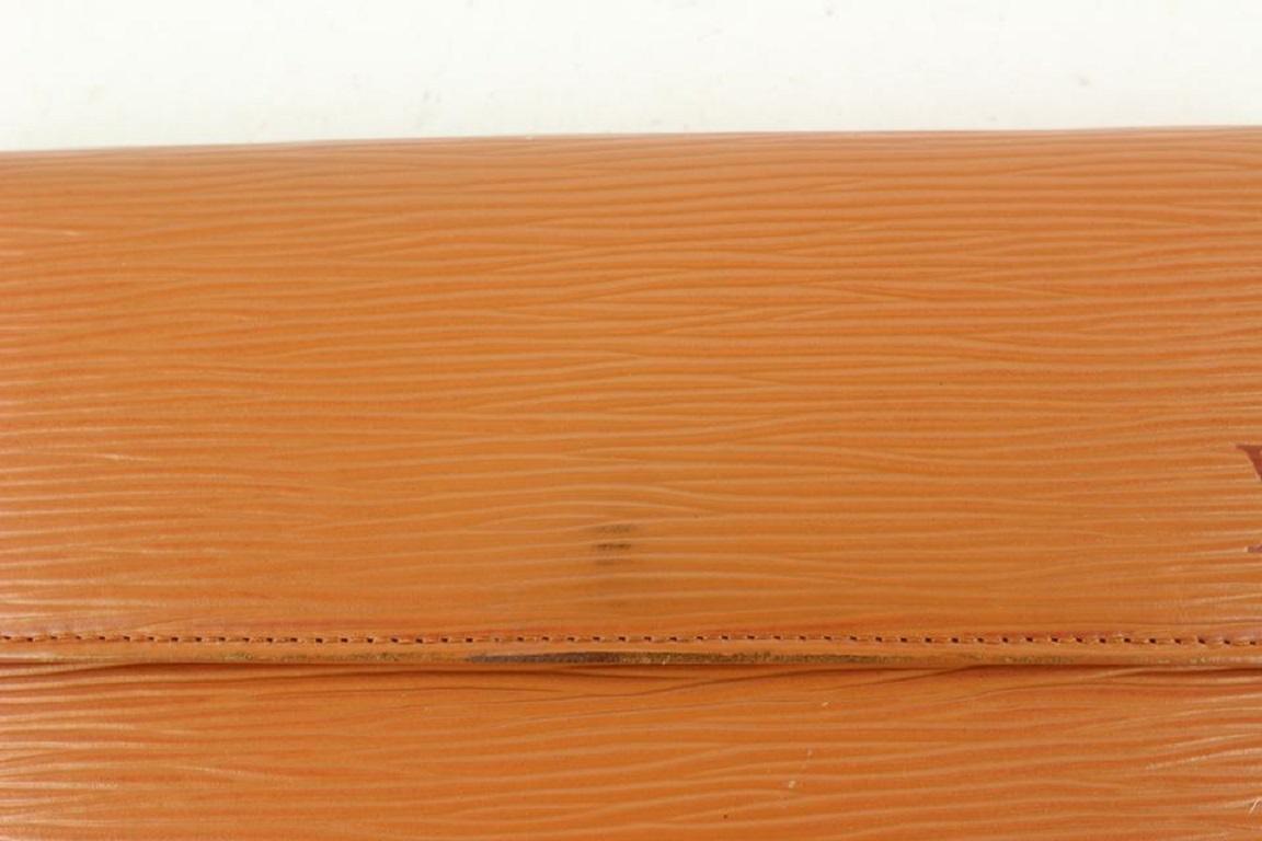 Louis Vuitton Brown Epi Leather Porte Tresor Trifold Long Wallet 720lvs622 For Sale 6