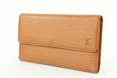 Louis Vuitton Brown Epi Leather Porte Tresor Trifold Long Wallet 720lvs622