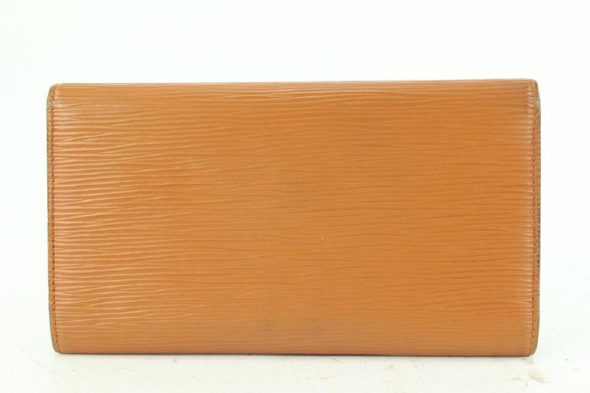 Louis Vuitton Brown Epi Leather Porte Tresor Trifold Long Wallet 720lvs622 For Sale 4