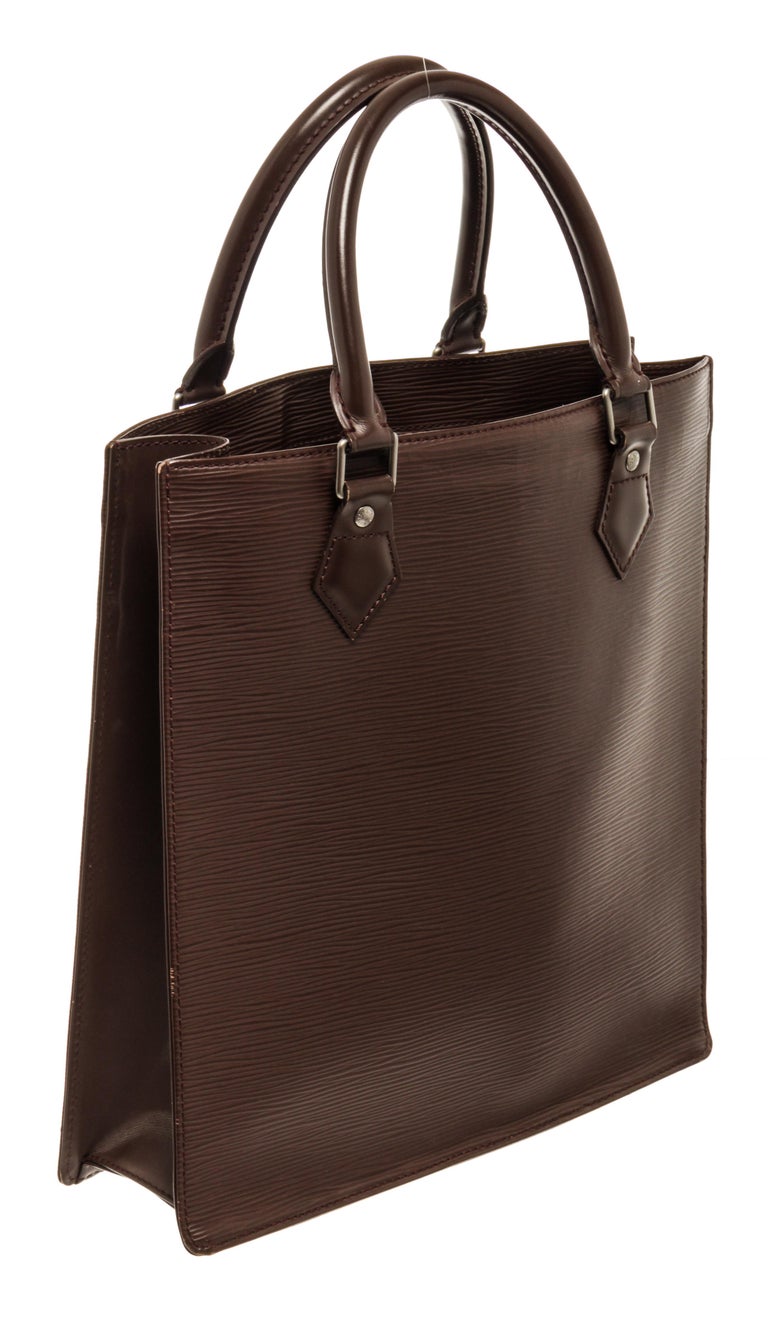 Louis Vuitton Brown Epi Leather Sac Plat PM Tote Bag For Sale at 1stDibs
