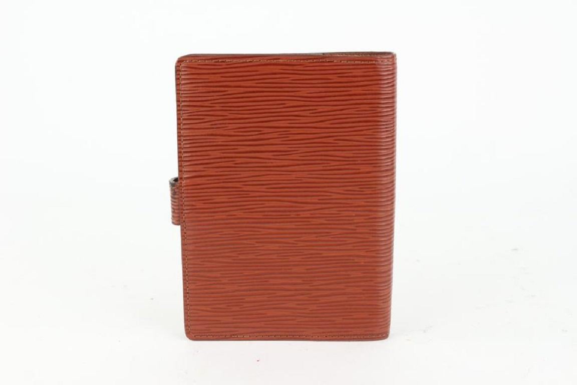 Louis Vuitton Brown Epi Leather Small Ring Agenda PM Diary Cover Notebook 97lv2 For Sale 1