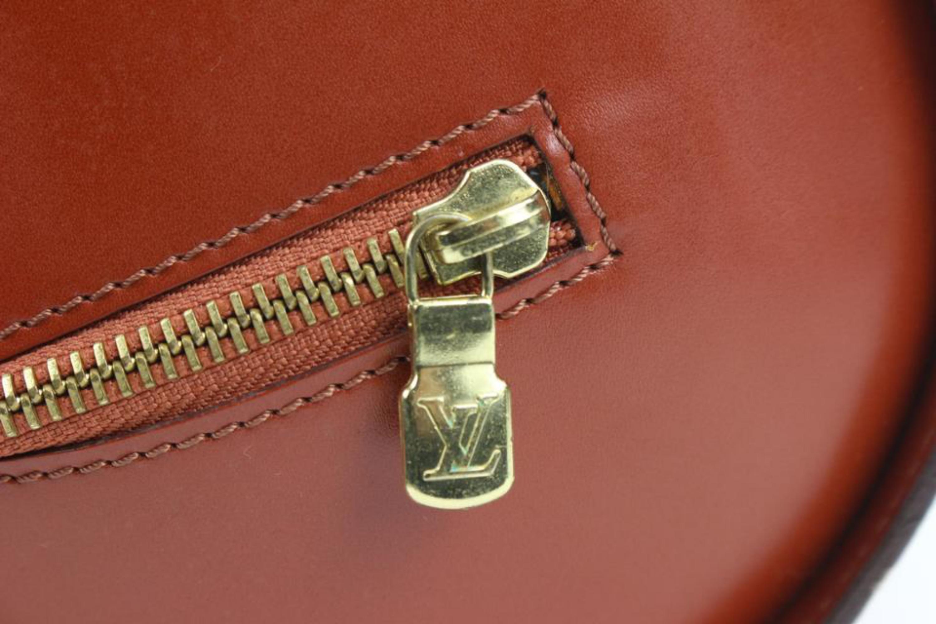 Louis Vuitton Brown Epi Leather Soufflot Shoulder Bag Papillon 1L44V For Sale 6