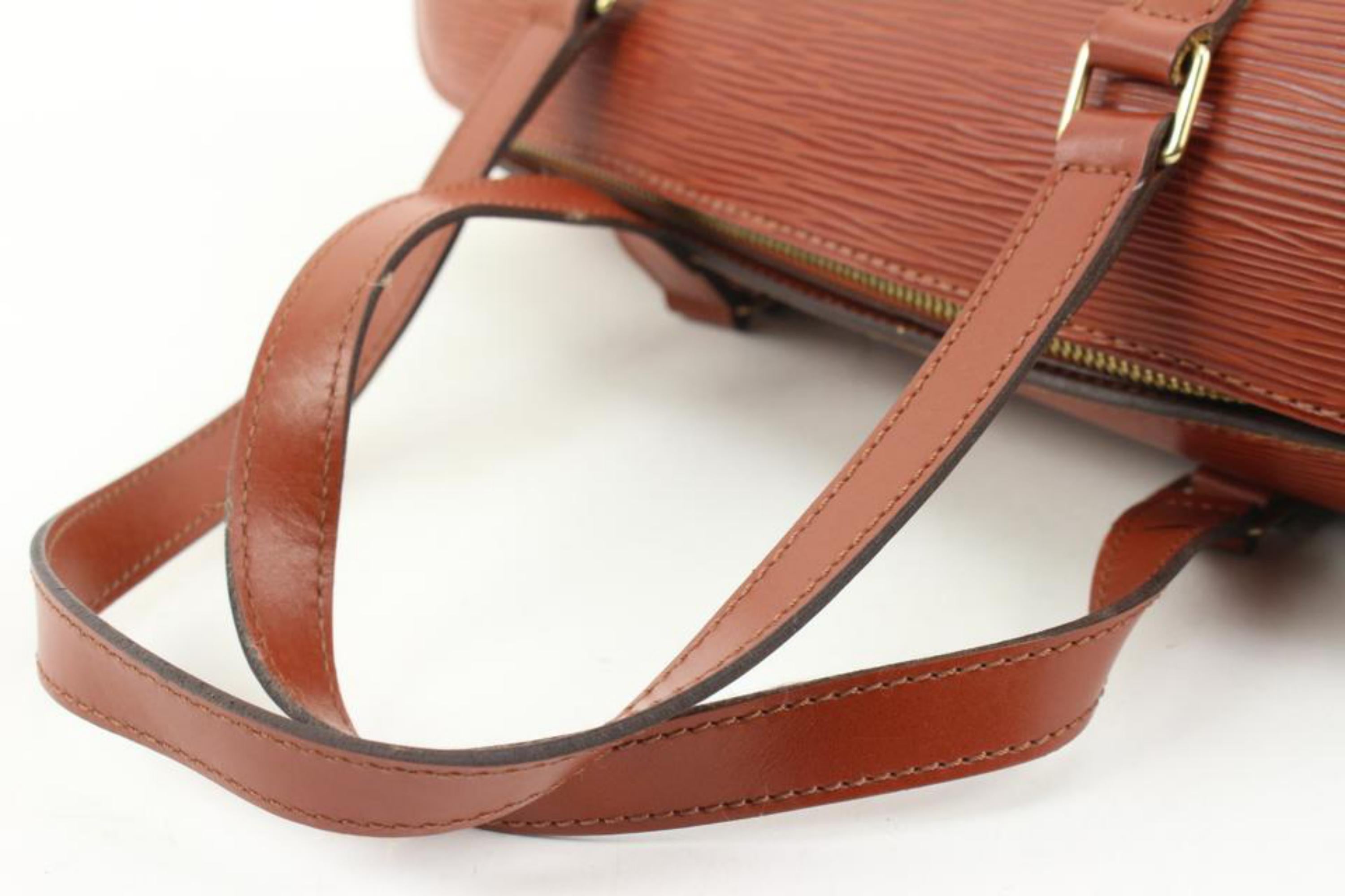 Louis Vuitton Brown Epi Leather Soufflot Shoulder Bag Papillon 1L44V For Sale 2