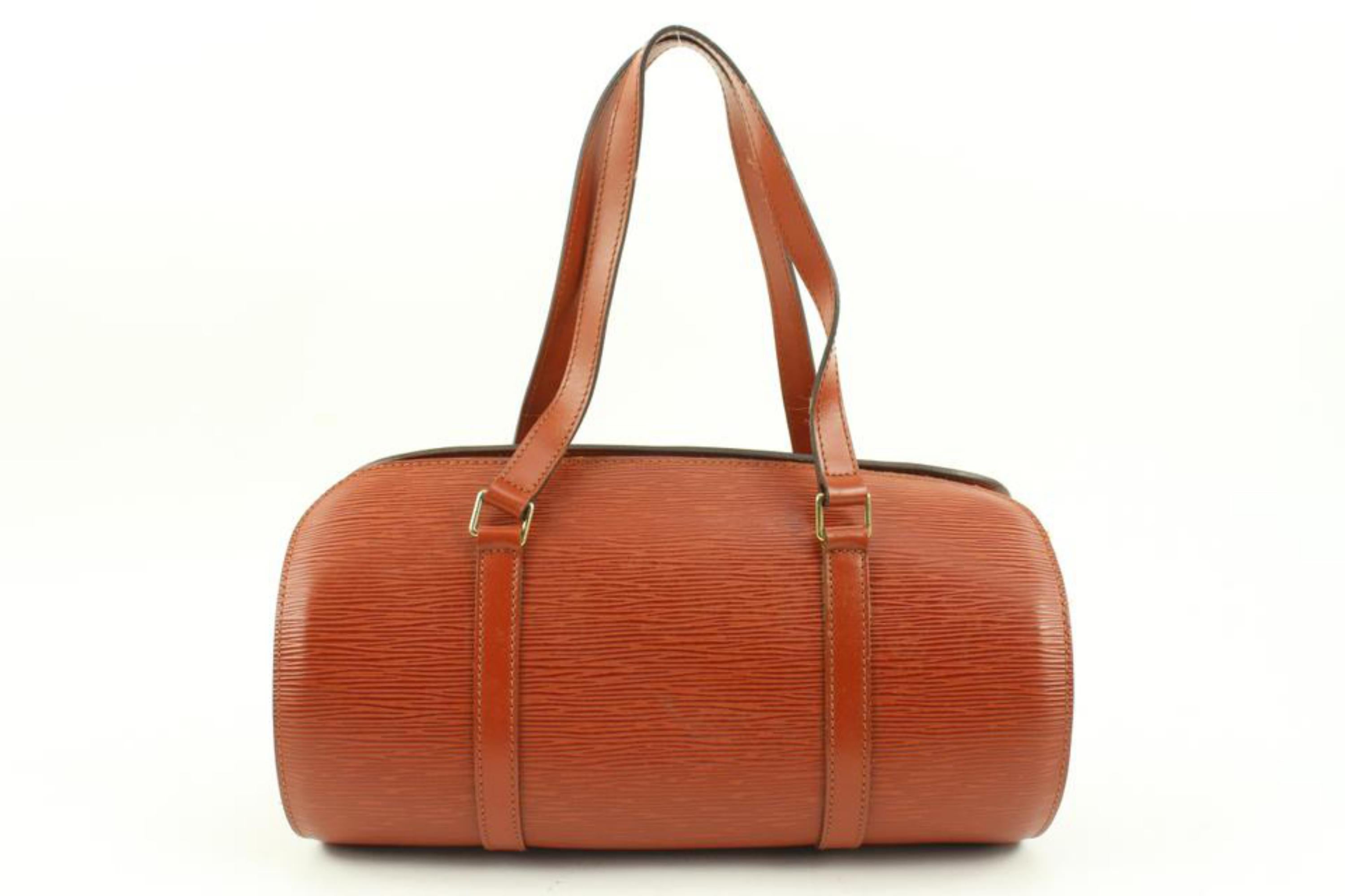 Louis Vuitton Brown Epi Leather Soufflot Shoulder Bag Papillon 1L44V For Sale 3