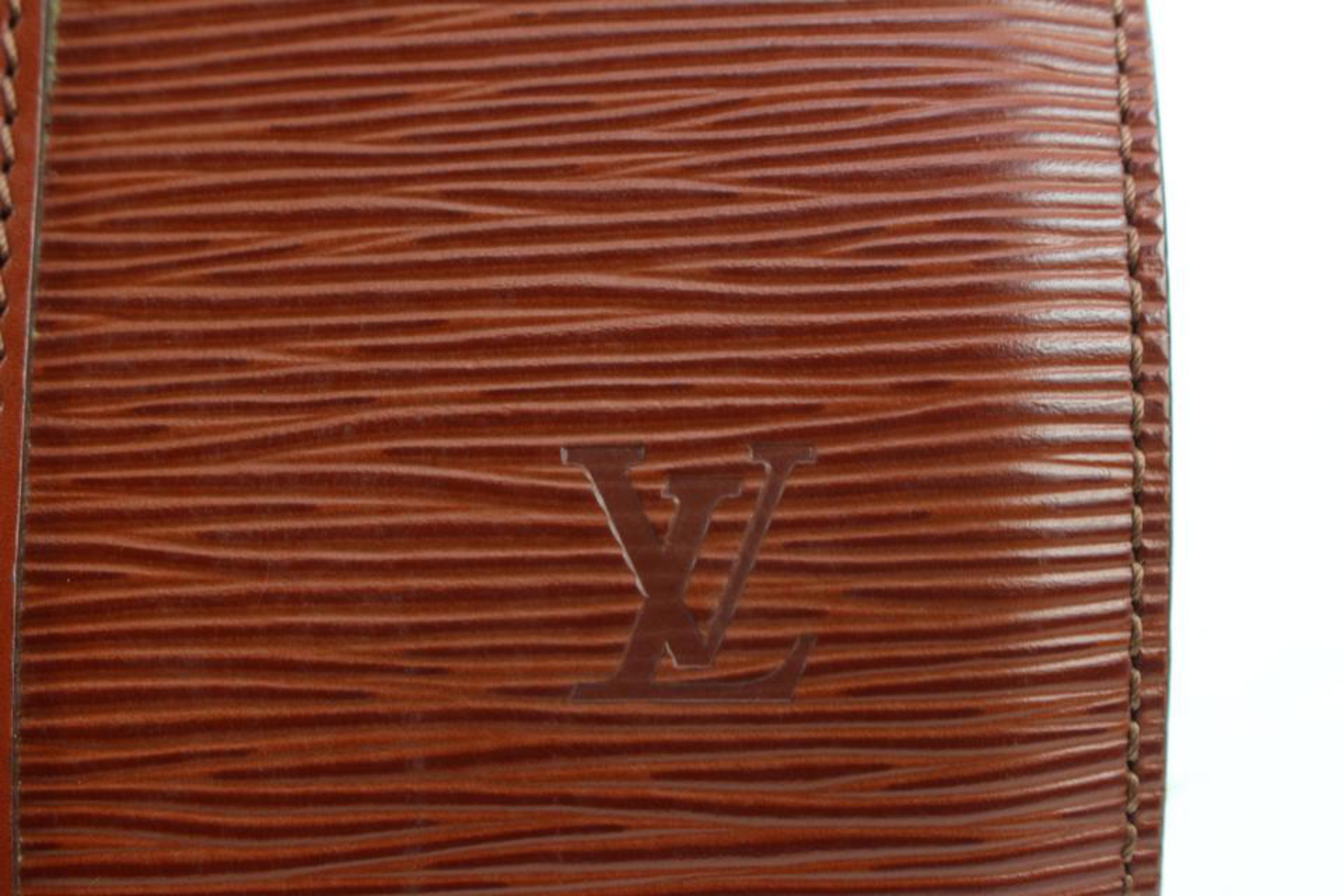 Louis Vuitton Brown Epi Leather Soufflot Shoulder Bag Papillon 1L44V For Sale 4