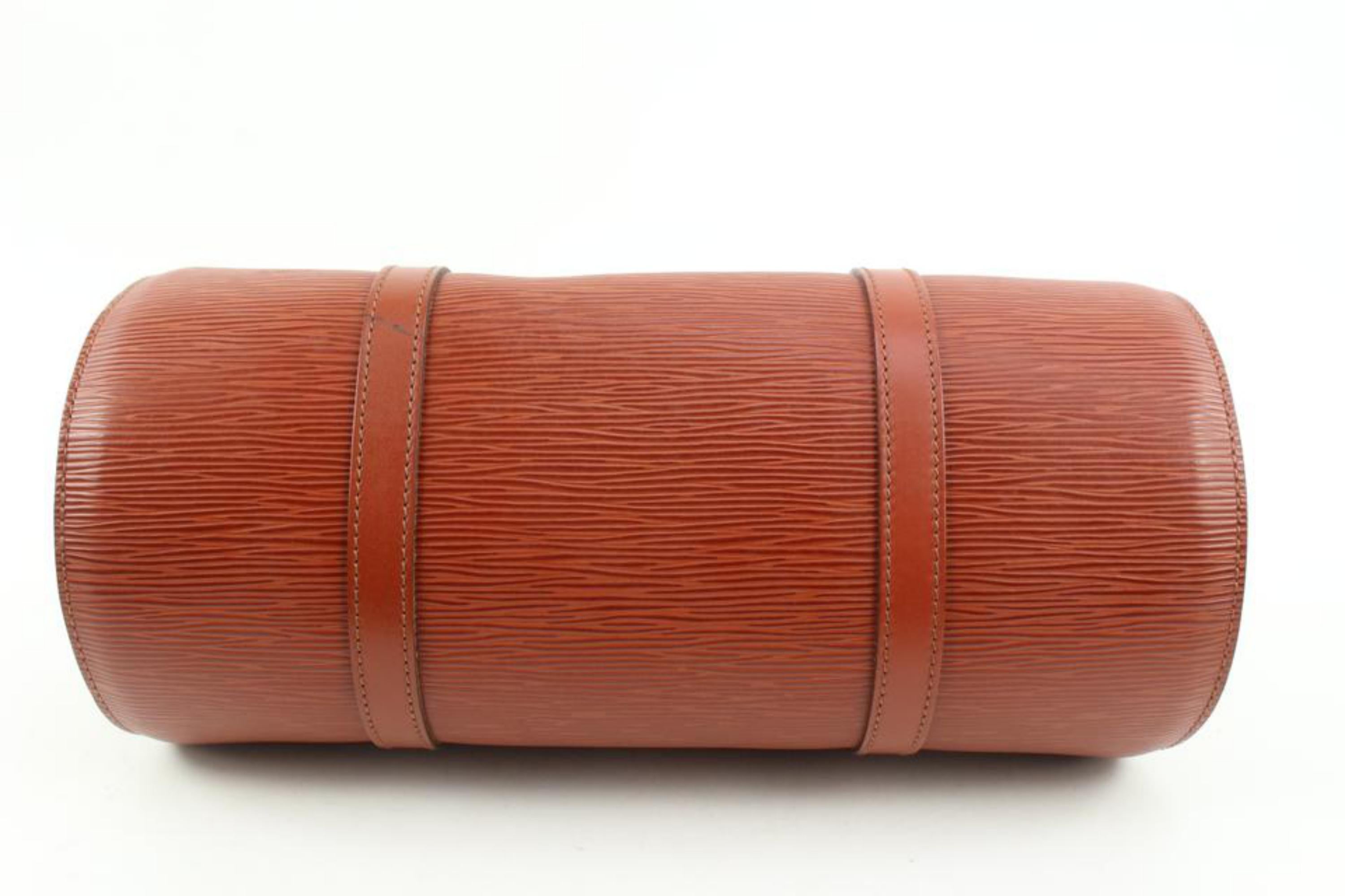 Louis Vuitton Brown Epi Leather Soufflot Shoulder Bag Papillon 1L44V For Sale 5